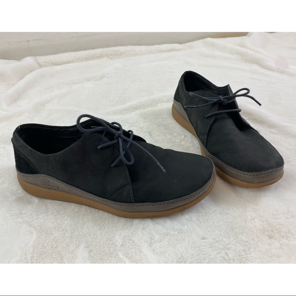 Chaco Men's Montrose Lace Shoe Size 9 Black Leather J105689 Comfort Waxed Laces